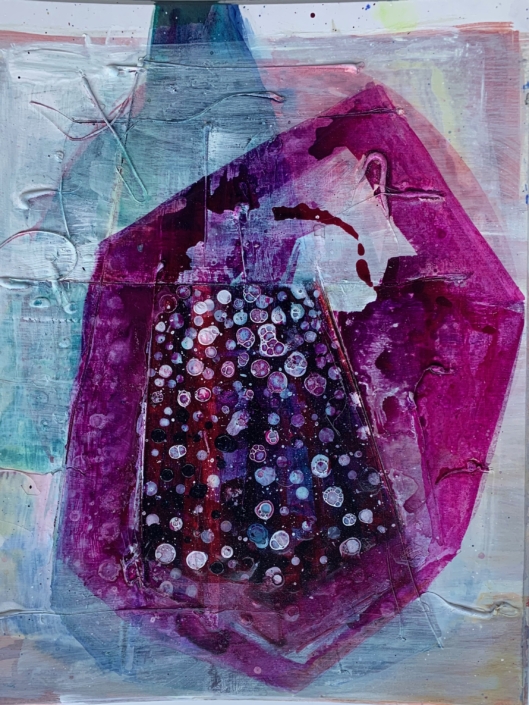 mixed media on cardboard 25×30 cm